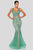 Terani Couture - 1912GL9573 Embellished V Neck Sleeveless Mermaid Gown Evening Dresses 0 / Jade Nude