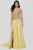 Terani Couture - 1912P8239 Beaded Plunging Sweetheart Dress Special Occasion Dress 0 / Lemon