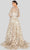 Terani Couture - 1913M9408 Quarter Sleeve Embroidered Sheer Ballgown Evening Dresses