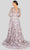 Terani Couture - 1913M9408 Quarter Sleeve Embroidered Sheer Ballgown Evening Dresses
