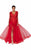 Terani Couture - 1915P8344 Plunging V-Neck Long Sleeves Dress Special Occasion Dress 0 / Red