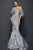 Terani Couture - 1921E0136 Feather Off Shoulder Mermaid Evening Gown Evening Dresses 00 / Silver