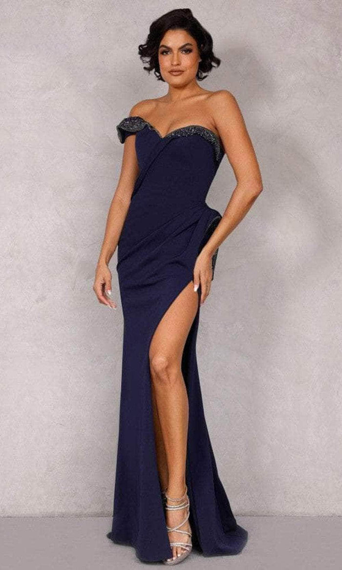 Terani Couture '1921E0176- Strapless Sweetheart Neckline Long Dress Evening Dresses 0 / Navy