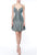 Terani Couture - 1921H0336 Short Braid-Strapped Glitter A-Line Dress Homecoming Dresses 0 / Gunmetal Silver
