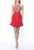 Terani Couture - 1921H0407 Floral Beaded Halter Short A-Line Dress Homecoming Dresses 0 / Red Nude
