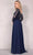 Terani Couture 1921M0494 - Long Sleeve V-Neck Long Dress Evening Dress