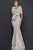 Terani Couture - 1921M0726 Embroidered Wrap Detailed Trumpet Dress Mother of the Bride Dresses 0 / Blush