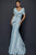 Terani Couture - 1921M0726 Embroidered Wrap Detailed Trumpet Dress Mother of the Bride Dresses 0 / Powder Blue