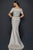 Terani Couture - 1921M0727 Off Shoulder V Neck Beaded Belt Sheath Gown Mother of the Bride Dresses