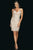 Terani Couture - 2011C2503 Sequin Embellished Plunging V-Neck Dress Cocktail Dresses 0 / Crystal Nude
