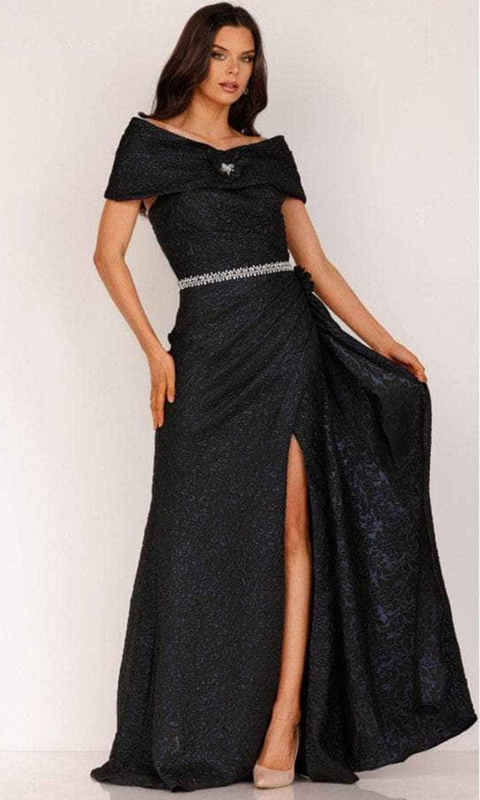 Terani Couture 2011E2105 - Strapless Pleated Evening Gown Evening Dress 0 / Navy