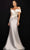 Terani Couture - 2011M2159 Deep Off-Shoulder Formal Gown - 1 pc Champagne Taupe In Size 10 Available CCSALE 10 / Champagne Taupe