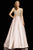 Terani Couture - 2011P1094 Embellished Deep V-neck Pleated A-line Gown Prom Dresses 00 / Blush