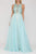 Terani Couture - 2011P1095 Beaded Illusion A-Line Evening Dress Prom Dresses 00 / Dusty Blue Gold