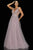 Terani Couture - 2011P1109 Iridescent Appliqued Long Tulle Gown Prom Dresses 00 / Mink