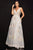 Terani Couture - 2011P1171 Floral Applique Deep V-neck Ballgown Prom Dresses 00 / Ivory Nude