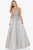 Terani Couture - 2011P1206 Strapless Beaded Floral Applique Ballgown Prom Dresses 00 / Silver