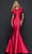 Terani Couture - 2012E2279 Bow Accented Mermaid Dress With Train Evening Dresses 0 / Crimson