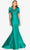Terani Couture - 2012E2279 Bow Accented Mermaid Dress With Train Evening Dresses 0 / Emerald