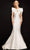Terani Couture - 2012E2279 Bow Accented Mermaid Dress With Train Evening Dresses 0 / Ivory