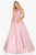 Terani Couture - 2012P1411 Beaded Appliqued Illusion A-Line Gown Prom Dresses 00 / Pink