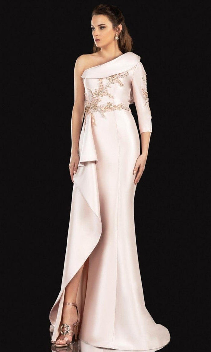 Terani Couture 2027E2919 - Asymmetric Formal Dress Evening Dresses 00 / Blush