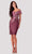 Terani Couture - 2111C4560 Pleated V-Neck Beaded Accent Fitted Dress Cocktail Dresses 00 / Mauve Wine