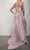 Terani Couture - 2111E4757 Bead-Ornate Draped High Slit Gown Evening Dresses