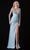 Terani Couture - 2111M5266 Embellished Long Sleeve Sheath Dress Special Occasion Dress 00 / Powder Blue