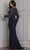 Terani Couture - 2111M5277 Long Sleeve Beaded Sheath Gown Special Occasion Dress