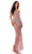 Terani Couture - 2111P4010 Embellished Scoop Neck Sheath Dress Special Occasion Dress 00 / Blush