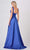 Terani Couture - 2111P4100 Pleated Sweetheart A-line Dress In Blue