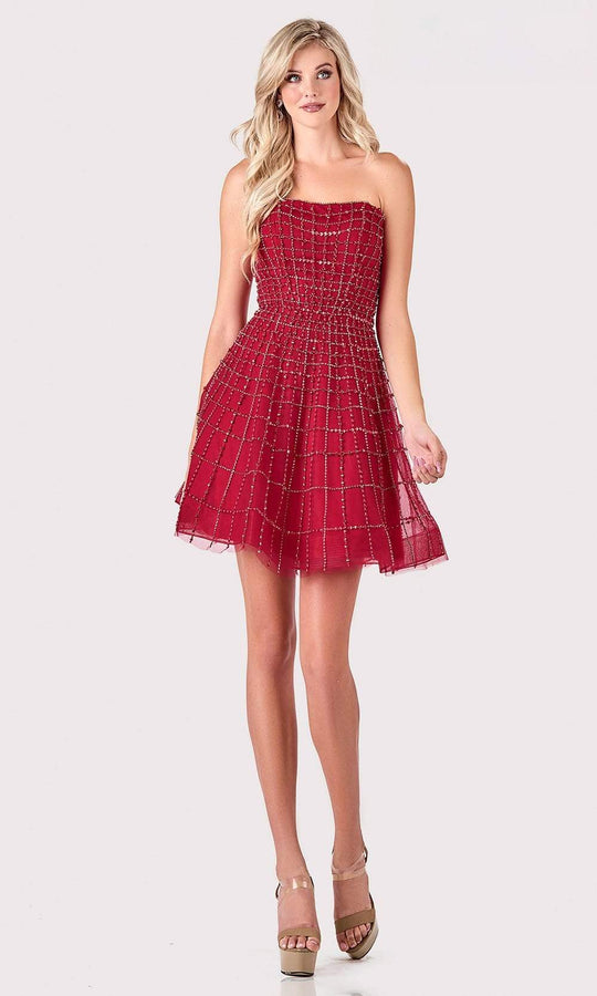 Terani Couture - 2111P4250 Embellished Strapless A-line Dress