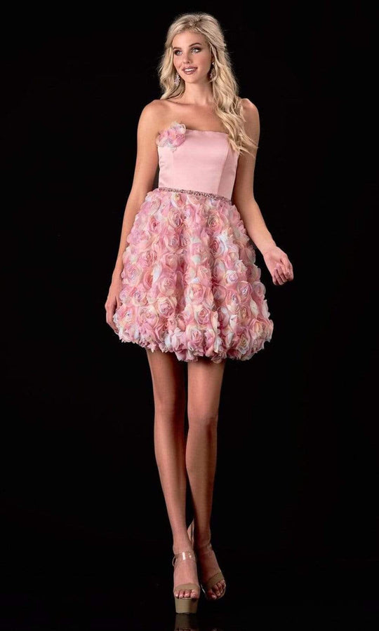 Terani Couture - 2112P4391 Strapless Floral A-Line Cocktail Dress