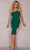 Terani Couture 2221C0334 - Strapless Pleated Peplum Cocktail Dress Cocktail Dresses 0 / Emerald