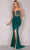 Terani Couture 2221E0352 - Ruffle Draped Mermaid Evening Dress Evening Dress 0 / Emerald