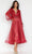Terani Couture 231C0224 - Bishop Sleeve Lace Cocktail Dresss Special Occasion Dress 00 / Wine Nude