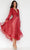 Terani Couture 231C0224 - Bishop Sleeve Lace Cocktail Dresss In Red