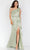 Terani Couture 231E0309 - One Sleeve Floral Embellished Prom Dress Special Occasion Dress 00 / Sage