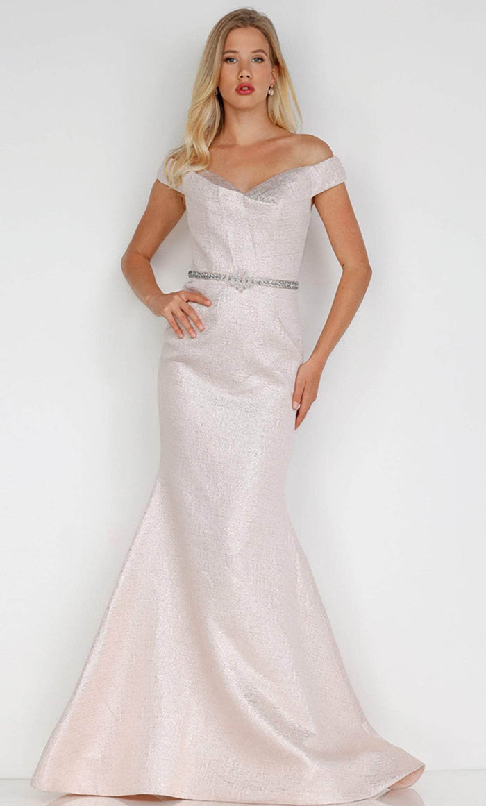 Terani Couture 231E0311 - Off The Shoulder Trumpet Gown Special Occasion Dress 00 / Rose Gold