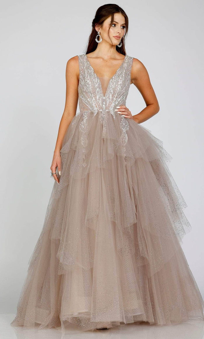 Terani Couture 231E0610 - Sleeveless A-Line Prom Gown Prom Dresses 00 / Mauve