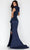 Terani Couture 231M0333 - Peplum Shawl Style Formal Gown Special Occasion Dress