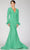 Terani Couture 231P0074 - Long Sleeve Feathered Detailed Evening Gown