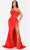 Terani Couture 231P0149 - Sweetheart Cowl Neck Prom Gown Special Occasion Dress 0 / Red