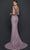 Terani Couture - Beaded Fringe Off-Shoulder Fitted Dress 2011GL2214 - 1 pc Blush Mauve In Size 10 Available CCSALE 10 / Blush Mauve