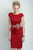 Terani Couture - Braid Motif Peplum Sheath Cocktail Dress C3678 Special Occasion Dress 00 / Red