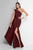 Terani Couture Cascading Paneled Asymmetrical Long Gown 1812E6296X - 1 pc Wine In Size 10 Available CCSALE 10 / Wine