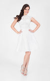 Terani Couture - High Neck Beaded A-line Cocktail Dress 1711P2249 Special Occasion Dress 00 / Ivory2