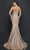 Terani Couture - Pleat Fan Jacquard Mermaid Gown - 1 pc Silver In Size 14 Available CCSALE 14 / Silver