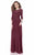 Terani Couture - Quarter Sleeve Shimmering Long Gown 1623M1860 Special Occasion Dress 00 / Wine